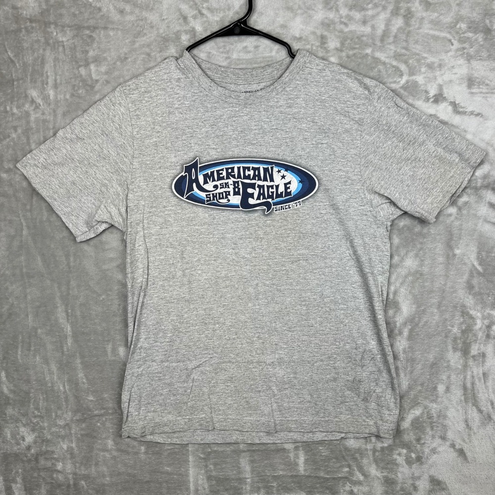 Y2K American Eagle Outfitters Gray Graphic T Shirt‎ Size M Short Sleeve Vintage